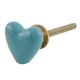Sea Green Tiny Heart Ceramic Cabinet Knobs